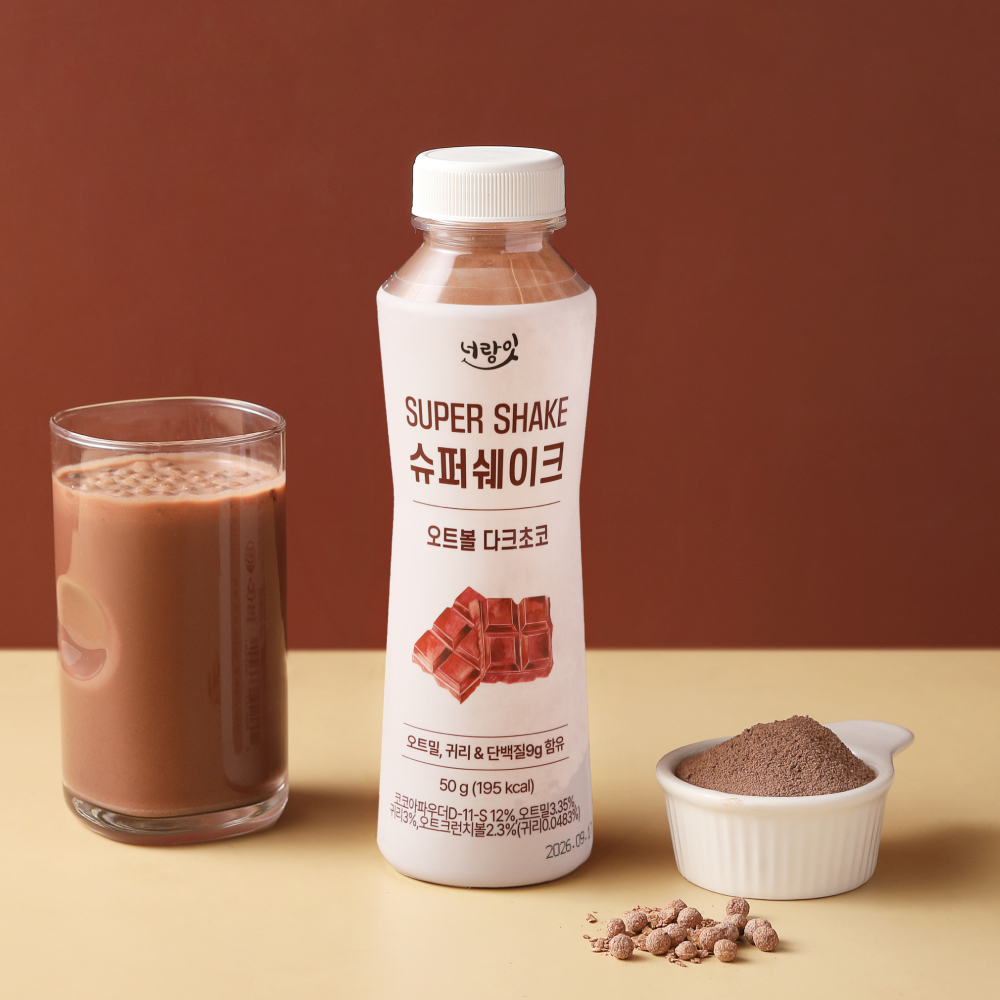 [푸딩팩토리] 슈퍼쉐이크 모음전_한끼식사대용 곡물 단백질 오트볼 다크초코, 50g, 10개 - 상품 이미지