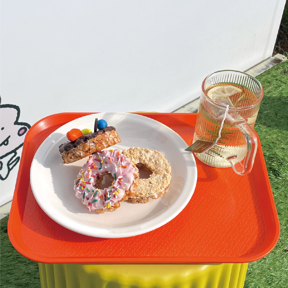 시트러스 오렌지 주황 컬러 트레이 카페 플라스틱 쟁반 일반형 1호 - 상품 이미지