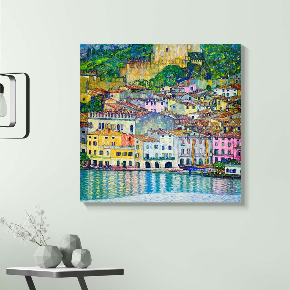 구스타프 클림트 가르다호숫가 말체시네 70 x 70cm 명화 풍경화 그림 거실 인테리어 액자 - 상품 이미지
