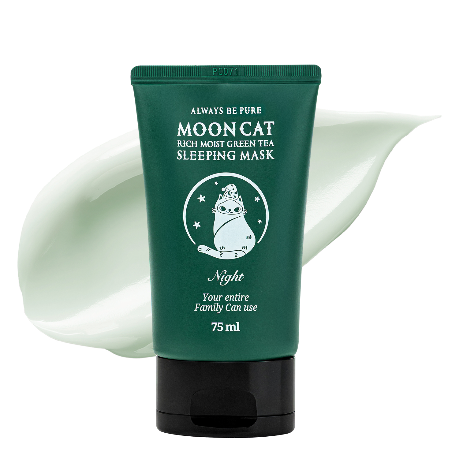 문캣 하동 녹차수부지 여름 크림 수면팩 슬리핑마스크 75ml - 메인 이미지