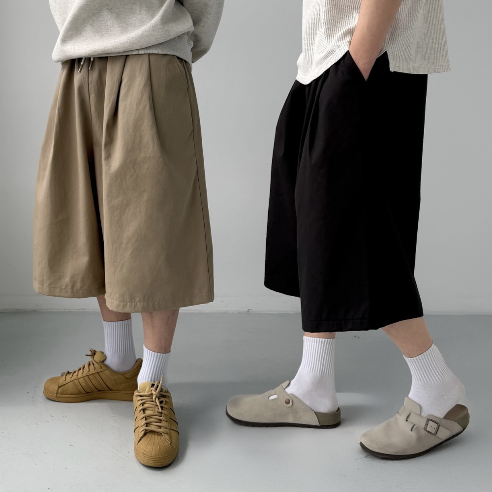 1+1 남자버뮤다팬츠 벌룬팬츠 남자와이드반바지 통큰바지 - 상품 이미지