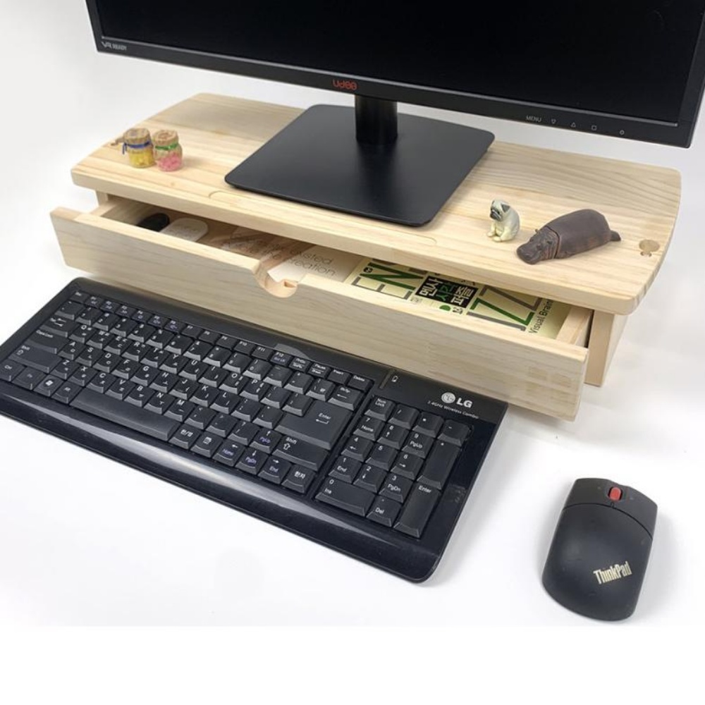 모니터받침대100mm 원목 선반 낮은 받침대 받침 - 상세 이미지 3