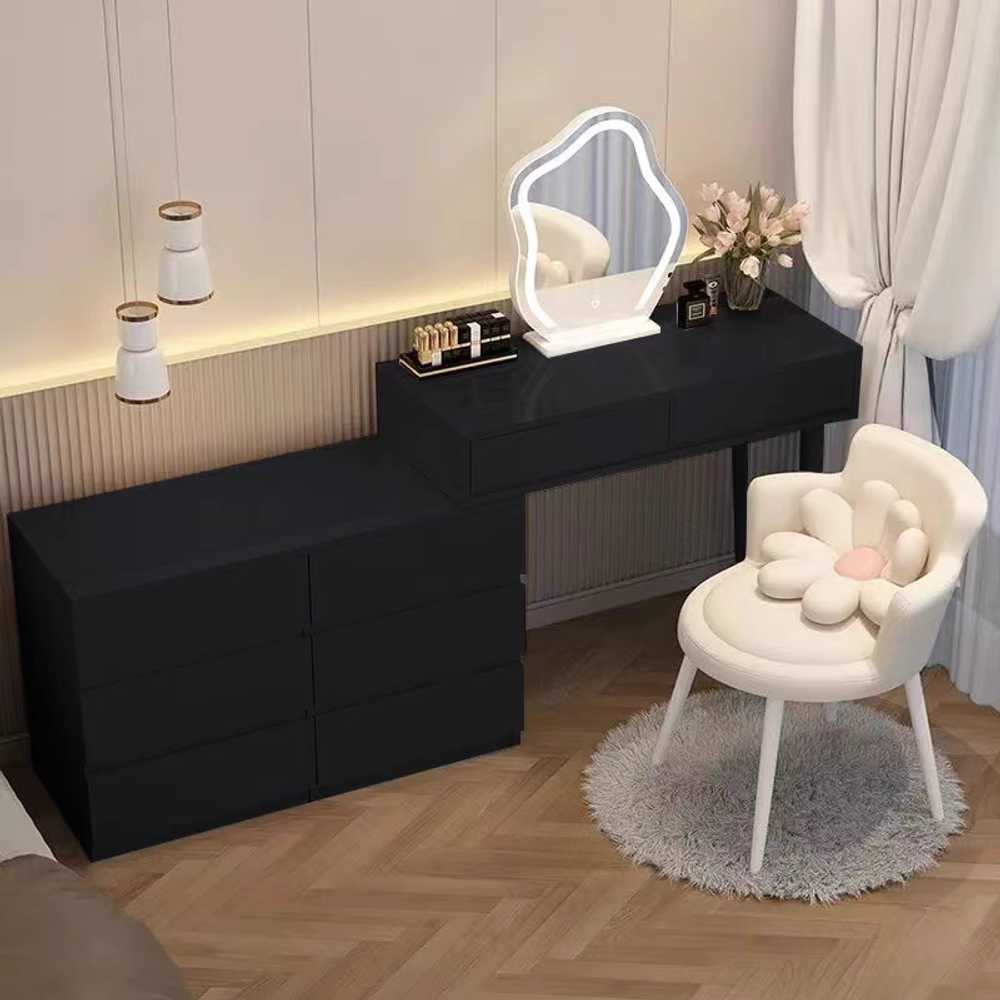 블랙 화장대 멀티 수납 대형 콘솔 테이블 메이크업 서랍40cm+화장대100cm - 상세 이미지 4