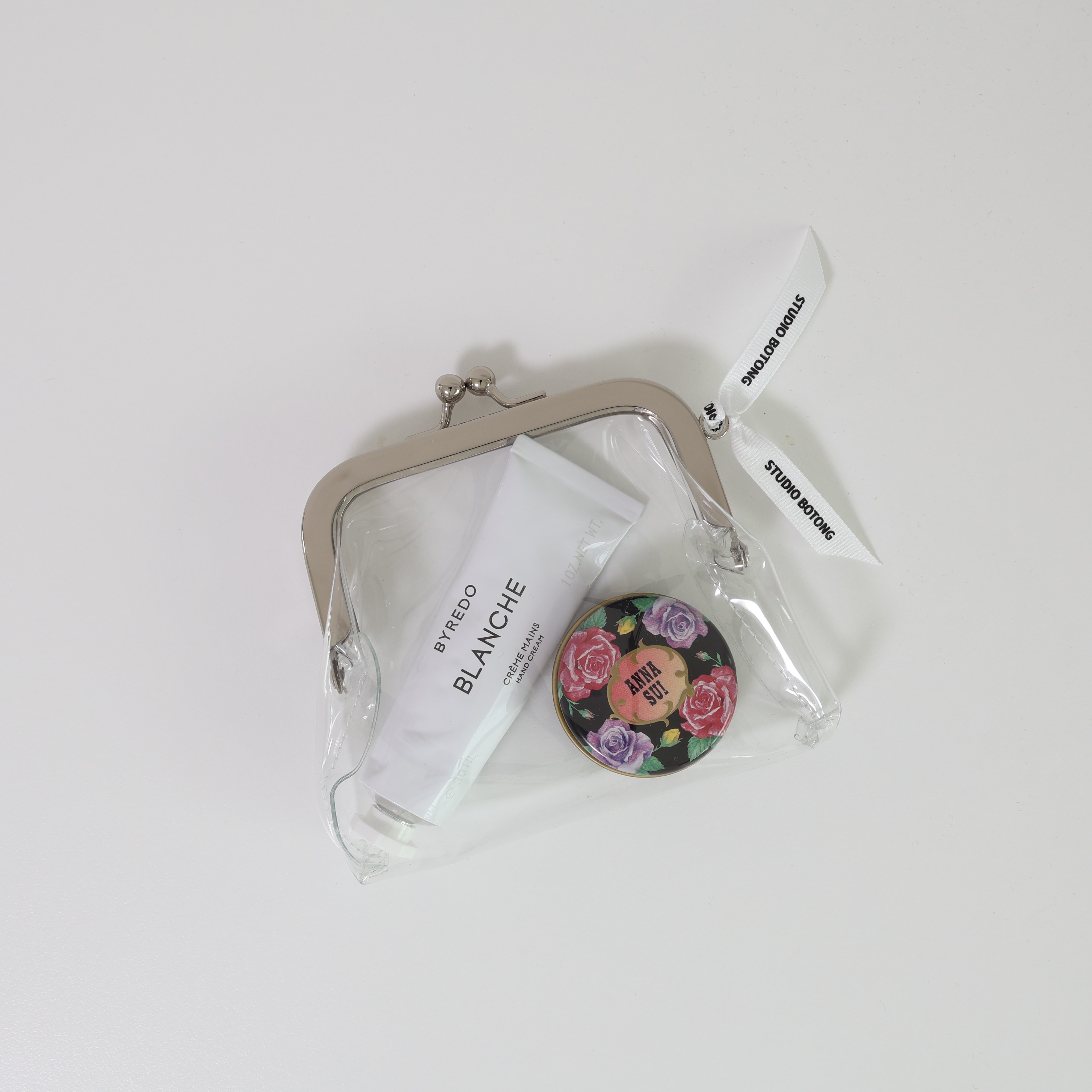 투명 PVC 똑딱이 파우치 화장품 립스틱 카드 동전 다용도 클리어 미니 지갑