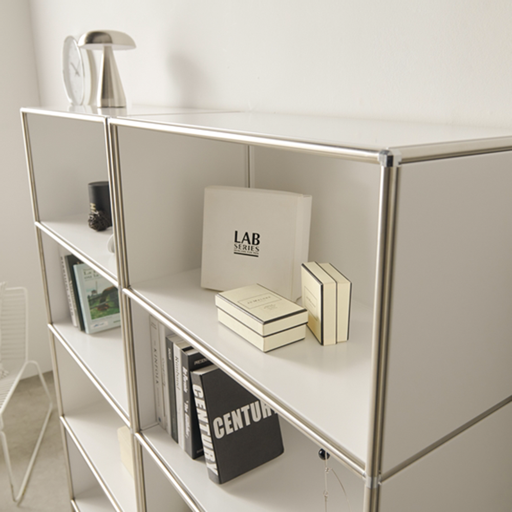 엘르노 미드센츄리 모듈 틈새 철제 슬림장 수납장 가방진열장