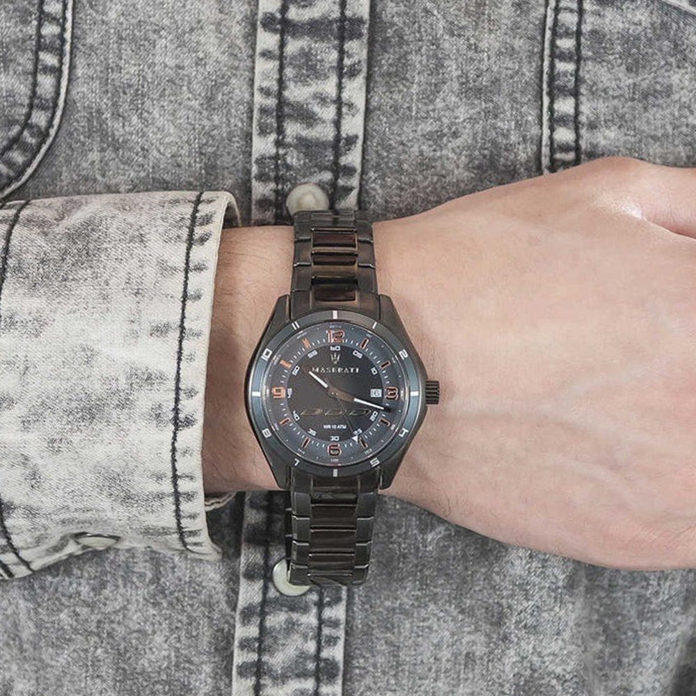 [Italian Design] 마세라티 남자 SORPASSO 메탈 클래식 손목 패션 방수 쿼츠 야광시계 블랙/GMT - 상세 이미지 5
