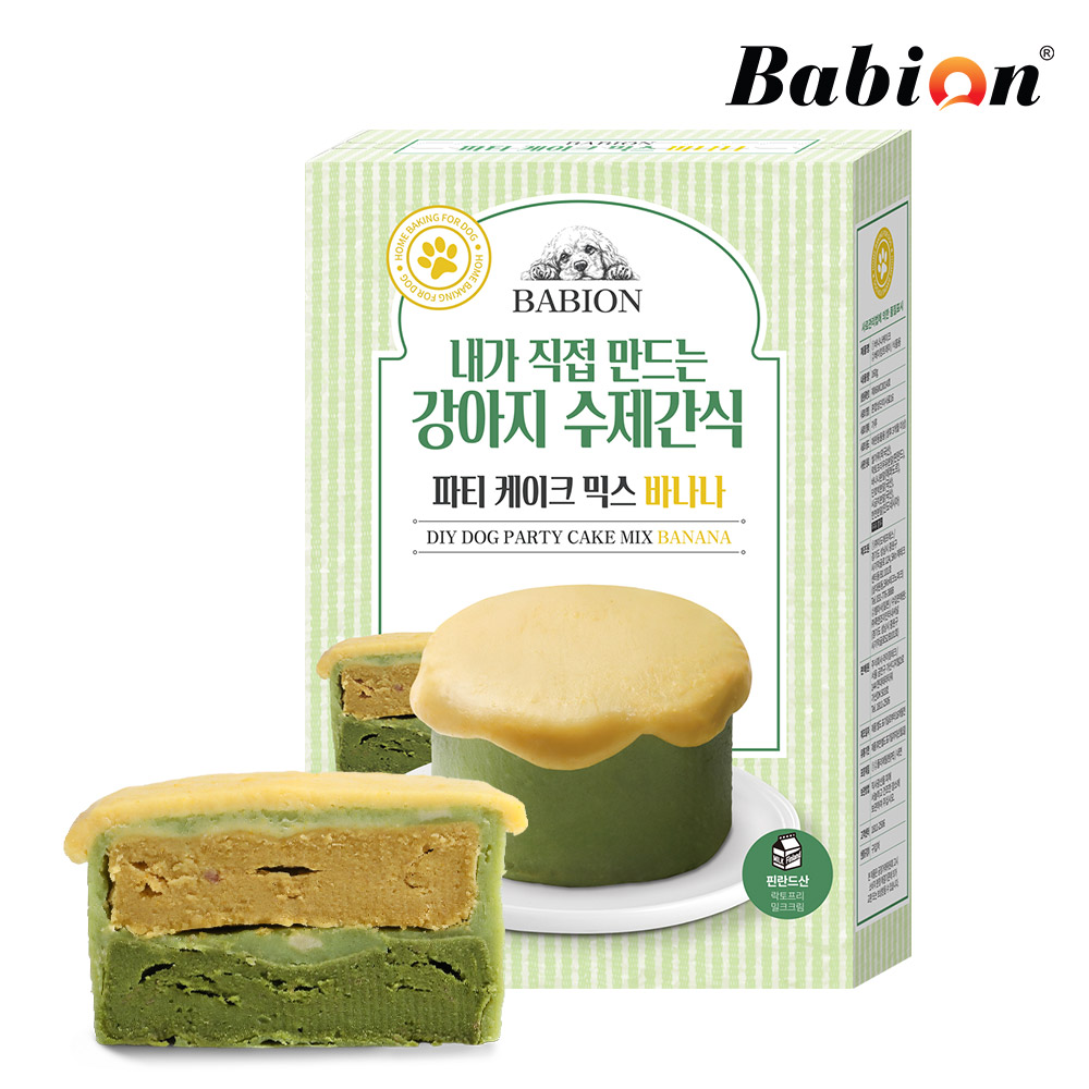 바비온 강아지 수제 간식 베이킹 파티 생일 케이크 믹스 DIY 바나나, 160g, 1개 - 상품 이미지