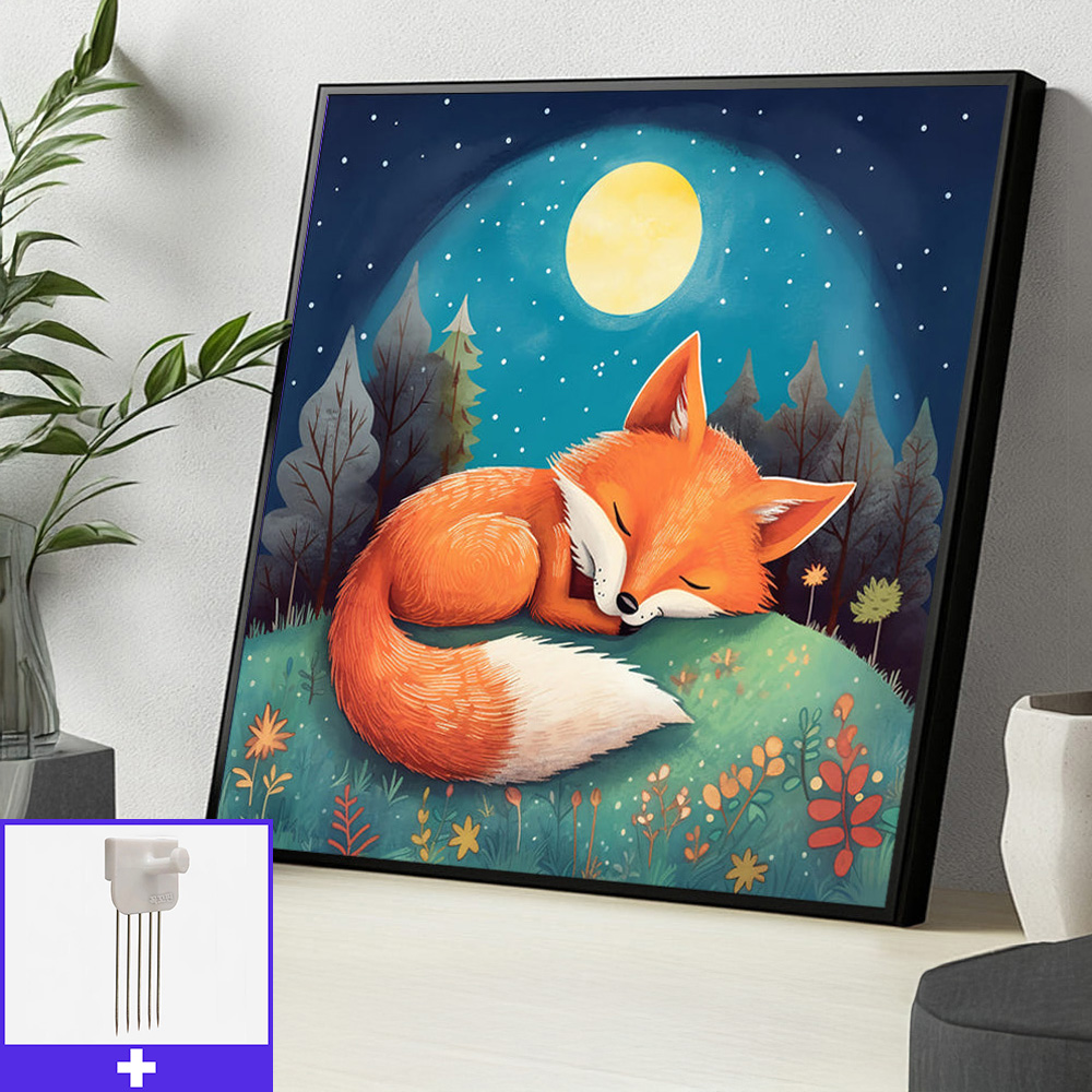 달빛여우의꿈 45cm x 45cm 무광블랙 알루미늄액자 - 메인 이미지