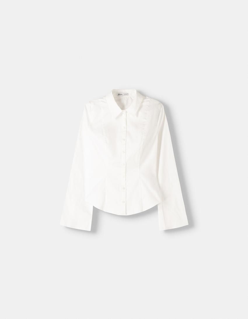버쉬카 플레어 슬리브 핏 셔츠 6271/741 WHITE - 상세 이미지 5