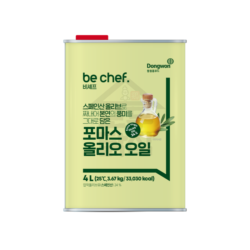 동원 홈푸드 비셰프 포마스올리오오일 4Lx4EA 압착 올리브유 - 상세 이미지 2