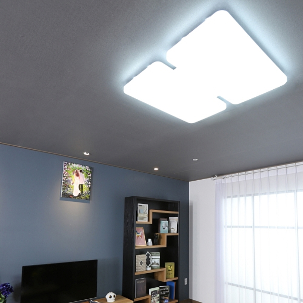 LED PREMIUM 거실등 4등 100W 주광색 플리커프리 전등 조명 메가맨 - 상세 이미지 4
