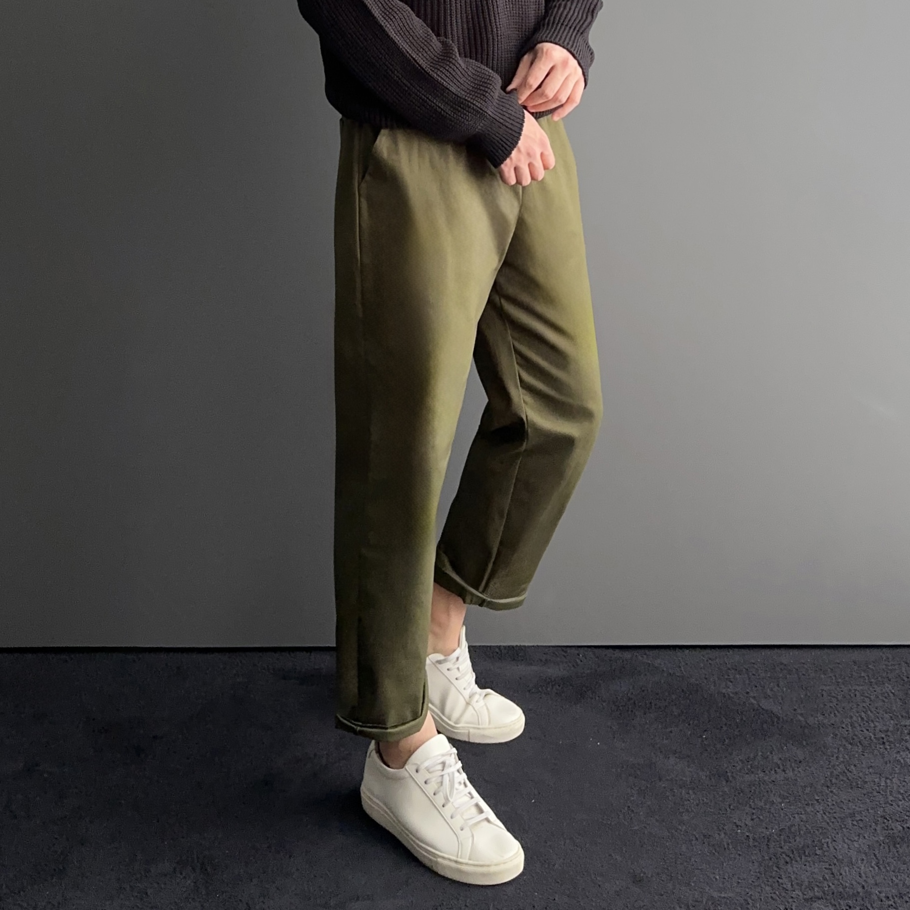 치노팬츠 테이퍼드핏 기지바지 스판면바지 - 상세 이미지 2