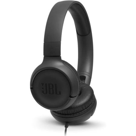[해외]JBL Tune 500 - 유선 온이어 헤드폰, JBL 퓨어 베이스 사운드, 1버튼 리모컨/마이크, 엉킴 없는 플랫 케이블, 가볍고 접이식 디자인, Siri 또는 Googl