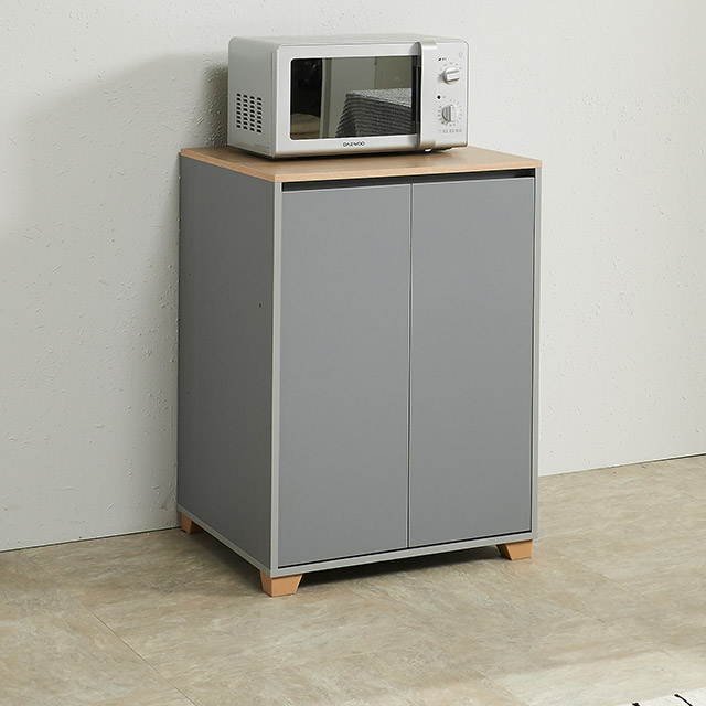 홈트리가구 주방 수납 렌지대 주방장 밥솥장 키큰장 시리즈 수납장 870mm, 2단, 오크그레이 - 상세 이미지 5