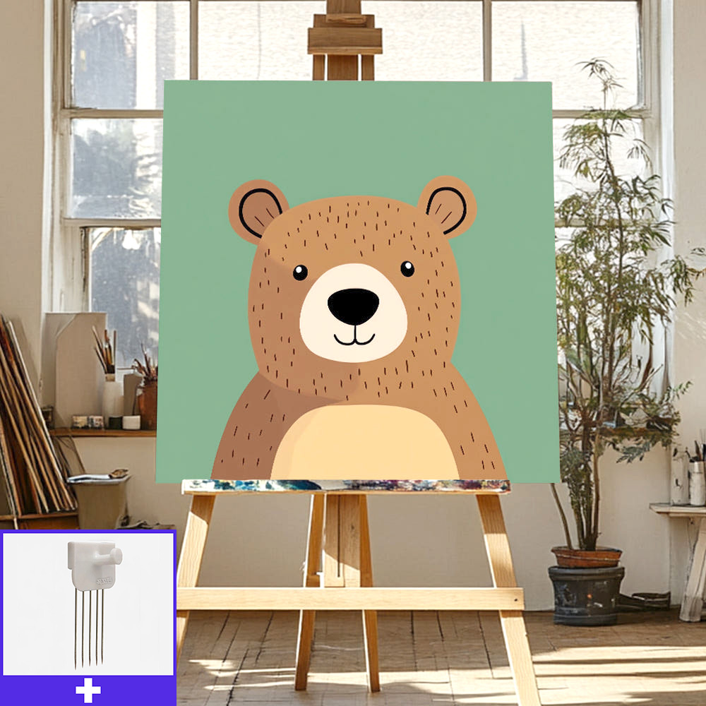 행복한곰 45cm x 45cm 캔버스액자 동물그림