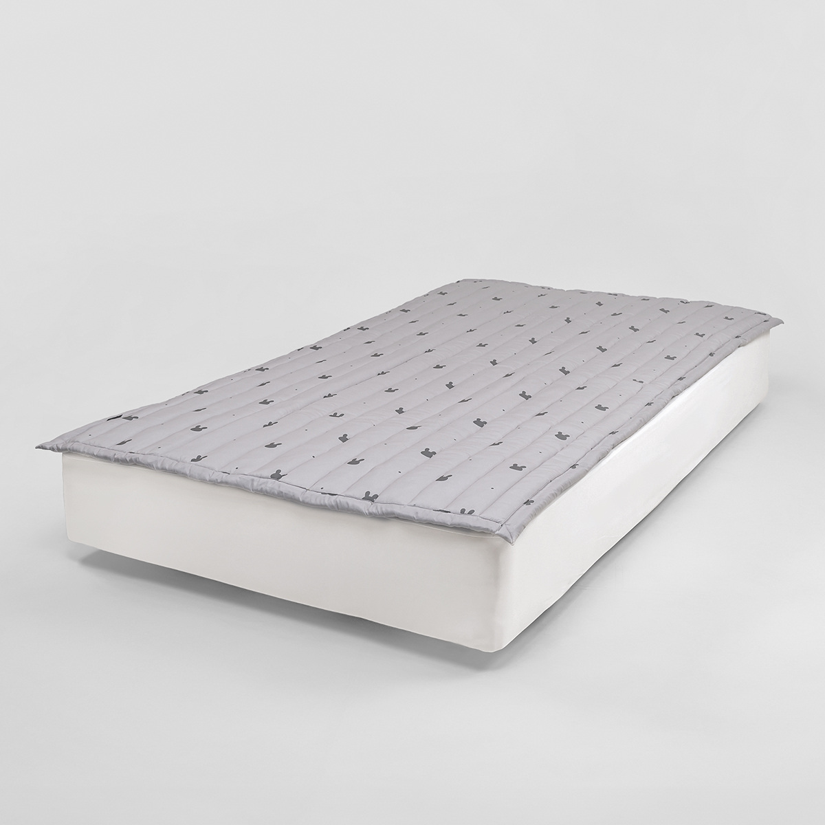 마이하우스 알러지케어 진드기차단 누빔 침대 패드 래빗도트 (그레이), SS(슈퍼싱글)