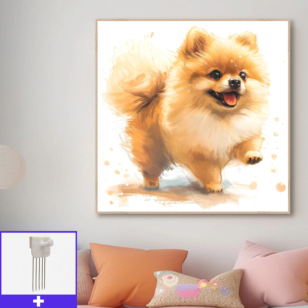 행복한포메 80cm x 80cm 무광오크 알루미늄액자 반려견