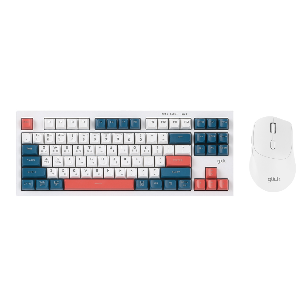지클릭커 오피스프로 WMK50 사일런스 M 무소음 무선 블루투스 87 키보드 마우스 세트 navyBlue - 상세 이미지 5