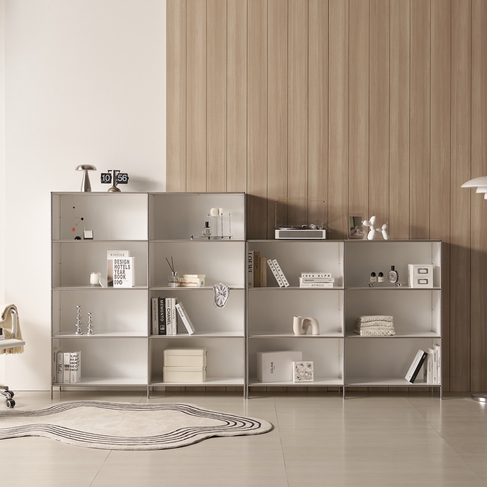 엘르노 미드센츄리 모듈 틈새 철제 슬림장 수납장 가방진열장