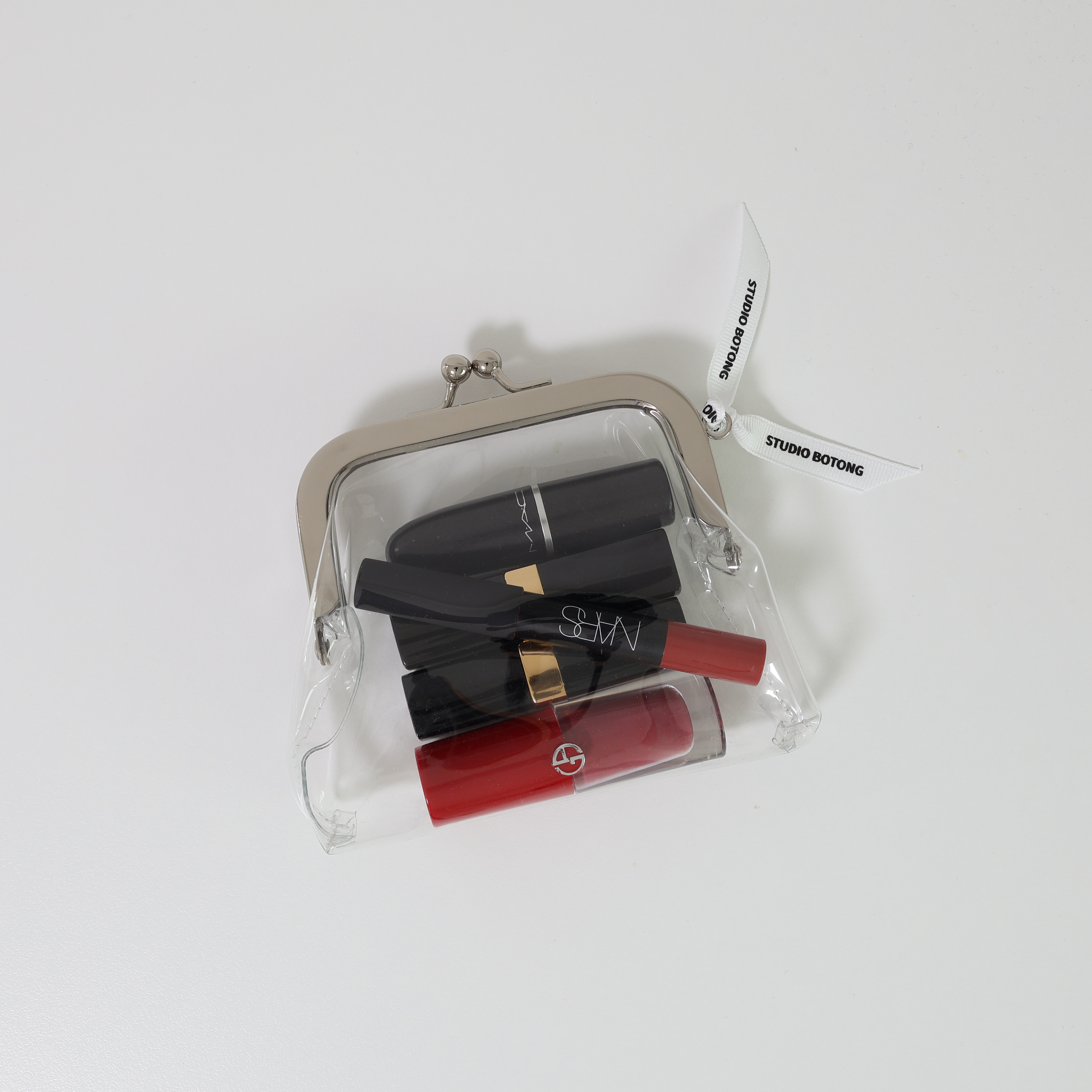 투명 PVC 똑딱이 파우치 화장품 립스틱 카드 동전 다용도 클리어 미니 지갑