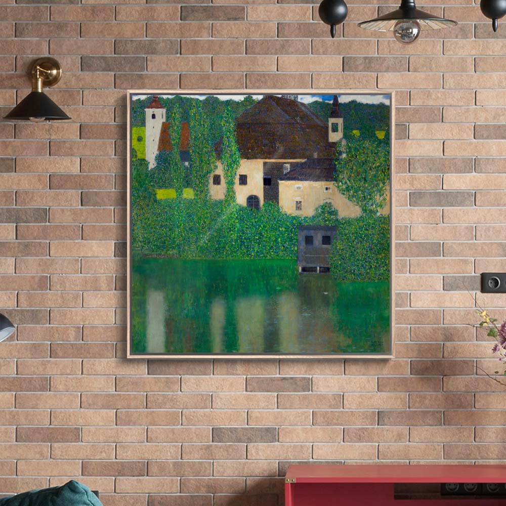 구스타프 클림트 물의성 70 x 70cm 명화 그림 거실 사무실 벽 인테리어 액자 - 상세 이미지 3