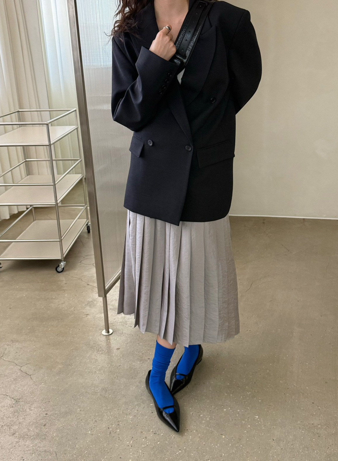 LAKE 레이크 아노 핀턱 플리츠 A라인 밴딩 롱 스커트 3color 상세 이미지 7