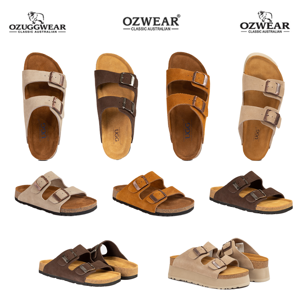 호주 오즈웨어 어그보스턴 빅토리아 스웨이드 남여공용 버켄슬리퍼 플랫폼 버클 샌들 OB756