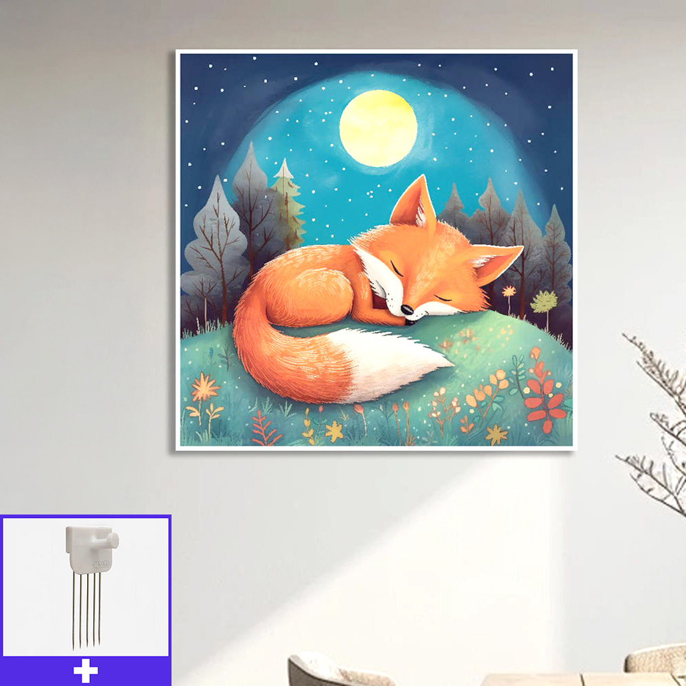 달빛여우의꿈 80cm x 80cm 무광화이트 알루미늄액자 - 메인 이미지