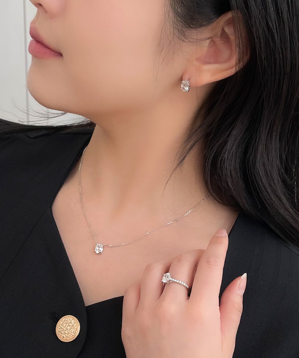 오벌 랩 다이아 목걸이 IGI 1캐럿 4프롱 프로포즈 여성 웨딩 예물 친구 기념일 선물 - 상세 이미지 4