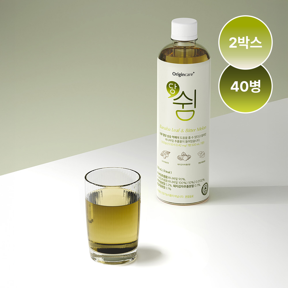 오리진케어 당쉼 혈당관리 혈당낮추는 바나바잎,여주,돼지감자,뽕잎차 500ml, 40개