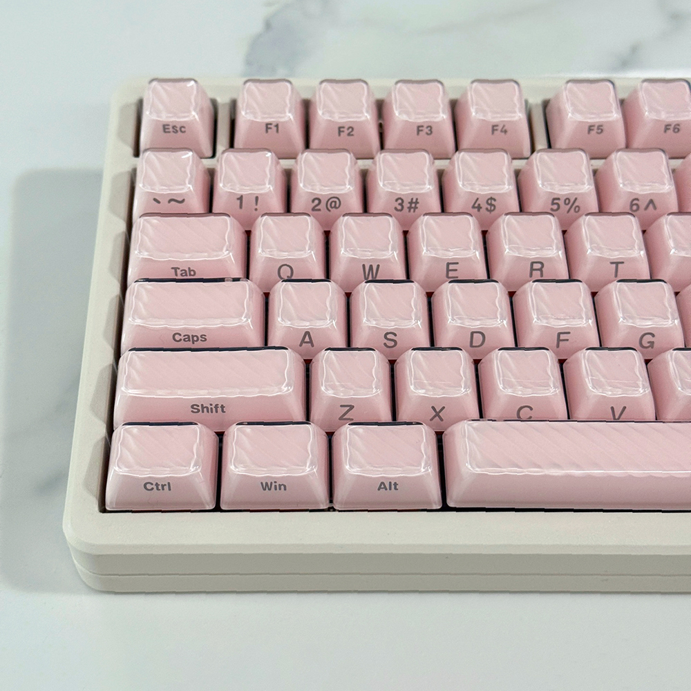 웨이브 크리스탈 핑크 측각 투명 키캡 OEM PC 이중사출 기계식 키보드 독거미 앱코 - 상세 이미지 4
