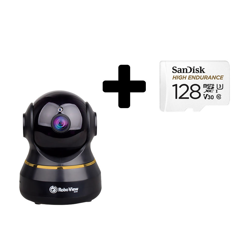 글로벌아이넷 로보뷰3 홈 IP 카메라 CCTV 300만화소 홈캠 블랙 128GB - 메인 이미지