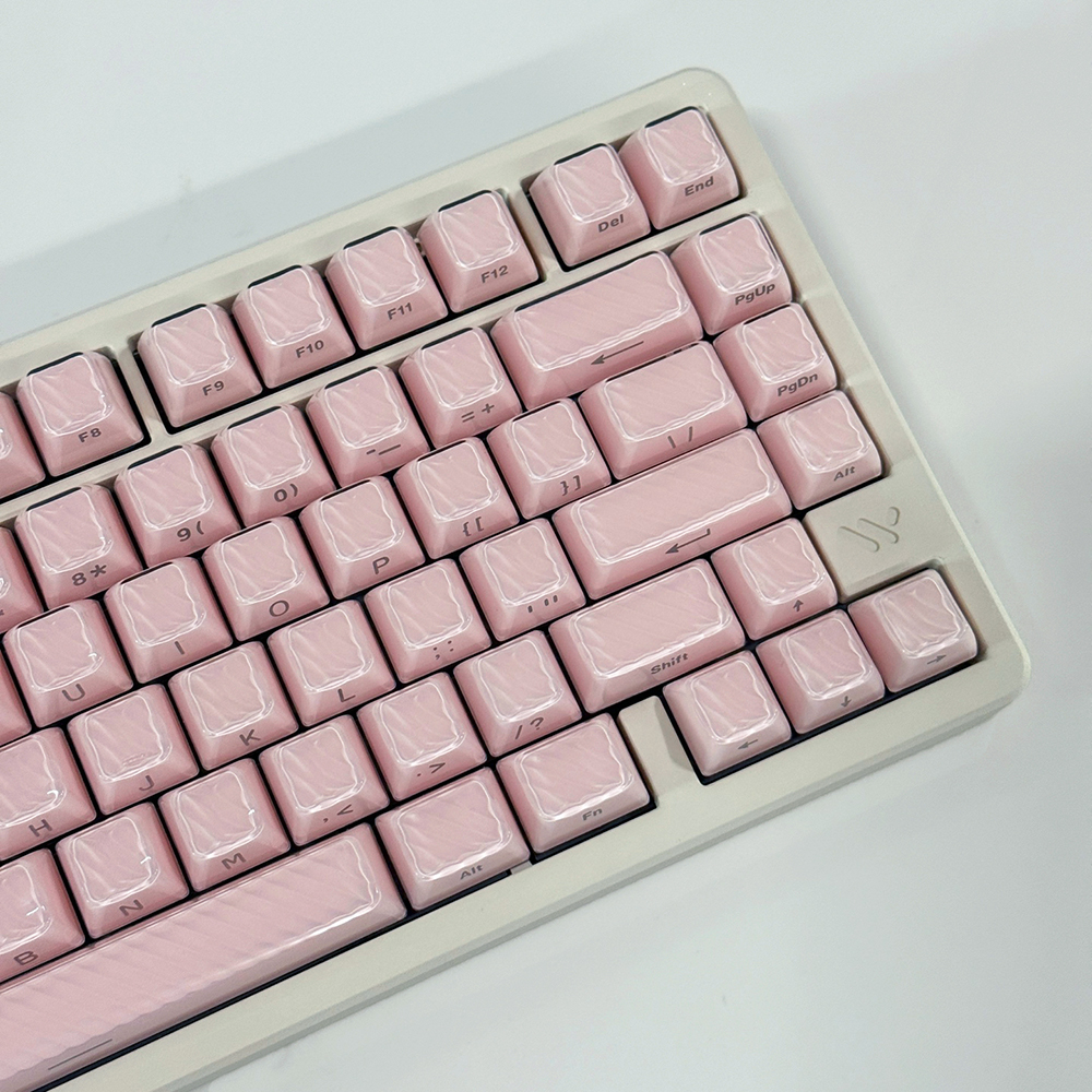 웨이브 크리스탈 핑크 측각 투명 키캡 OEM PC 이중사출 기계식 키보드 독거미 앱코 - 상세 이미지 3