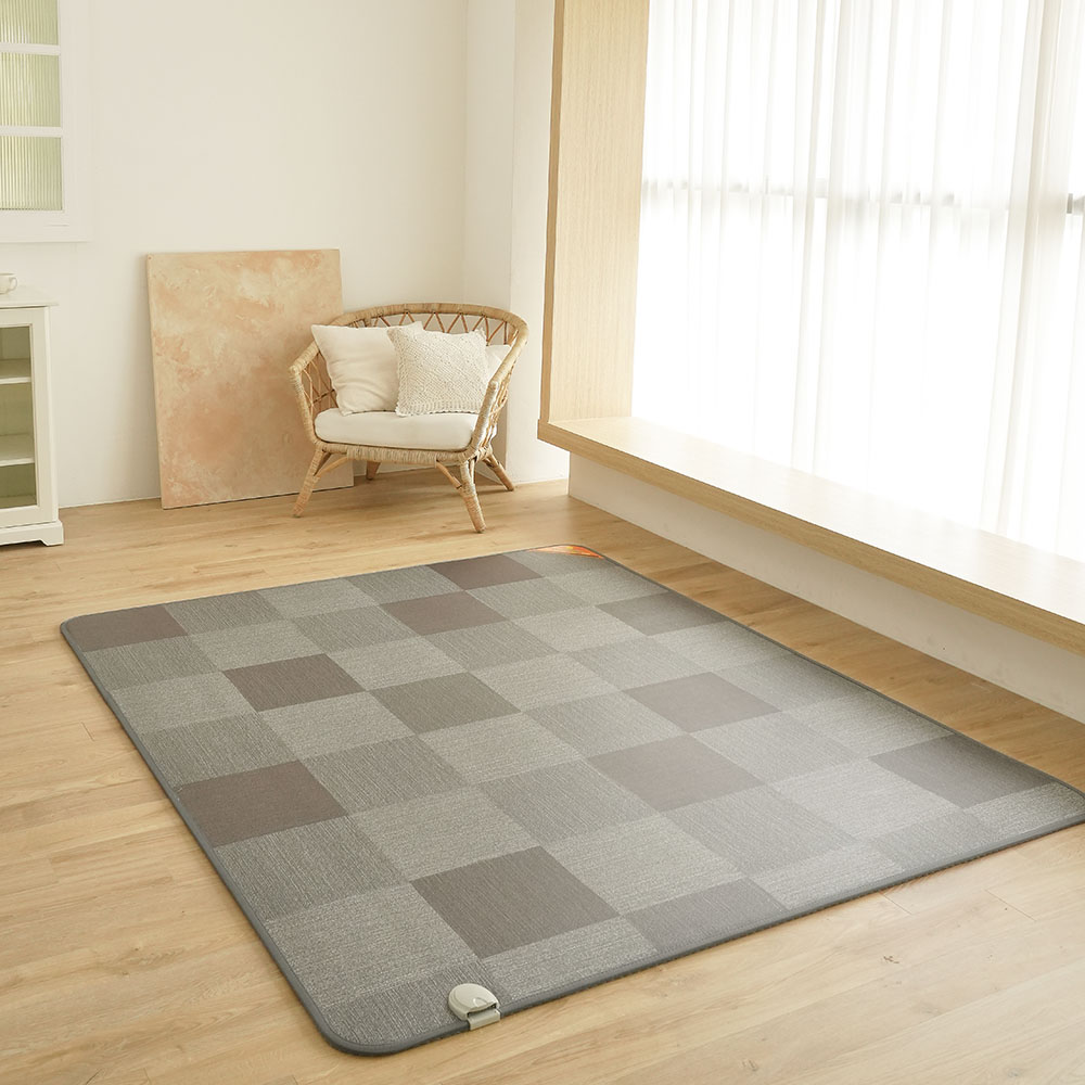 한일의료기 전기매트 모노륨 전기장판 난방 온열 거실용 바닥 1인용 소형 체크그레이