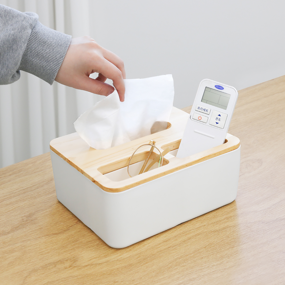 스토리빙 휴지 케이스 우드 각티슈 케이스 사각형