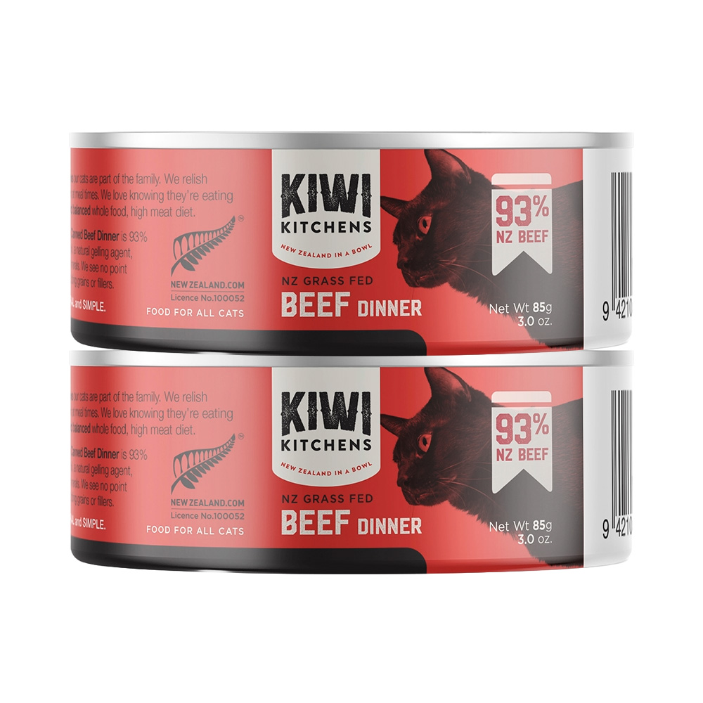 키위키친 뉴질랜드 고양이 주식캔 소고기, 85g, 2개