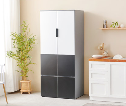 홈트리가구 키큰 렌지대 수납장 시리즈 - 주방 수납장 전자레인지 밥솥 6도어 800mm, 1단, 투톤블랙