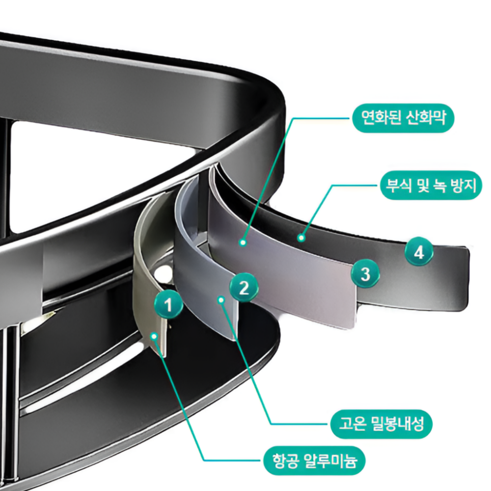 무타공 욕실 코너선반 화장실 샤워실 공중부양 접착식 벽 모서리 코너 물빠짐 정리 선반 - 상세 이미지 3