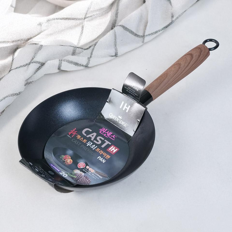 메가마트 퀸센스 캐스트IH 무쇠후라이팬 원형 20