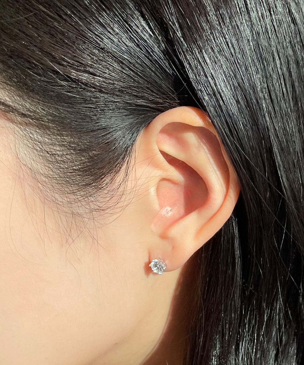 3부 5부 천연 다이아 6프롱 스타 별 스터드 침 귀걸이 (현대,우신,GIA 감정서) - 상세 이미지 2