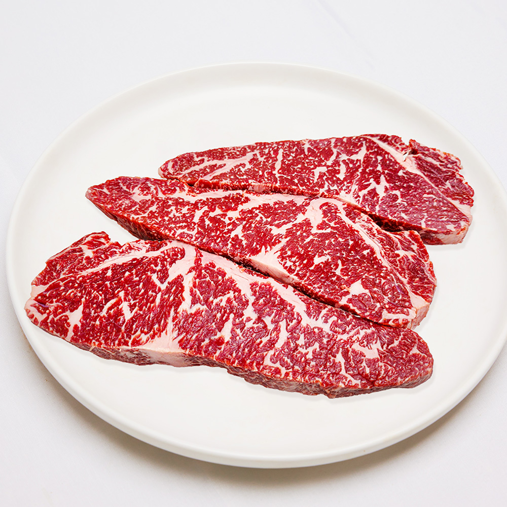 한우 채끝살 투뿔 마장동 소고기 채끝등심 모듬 1kg - 상품 이미지