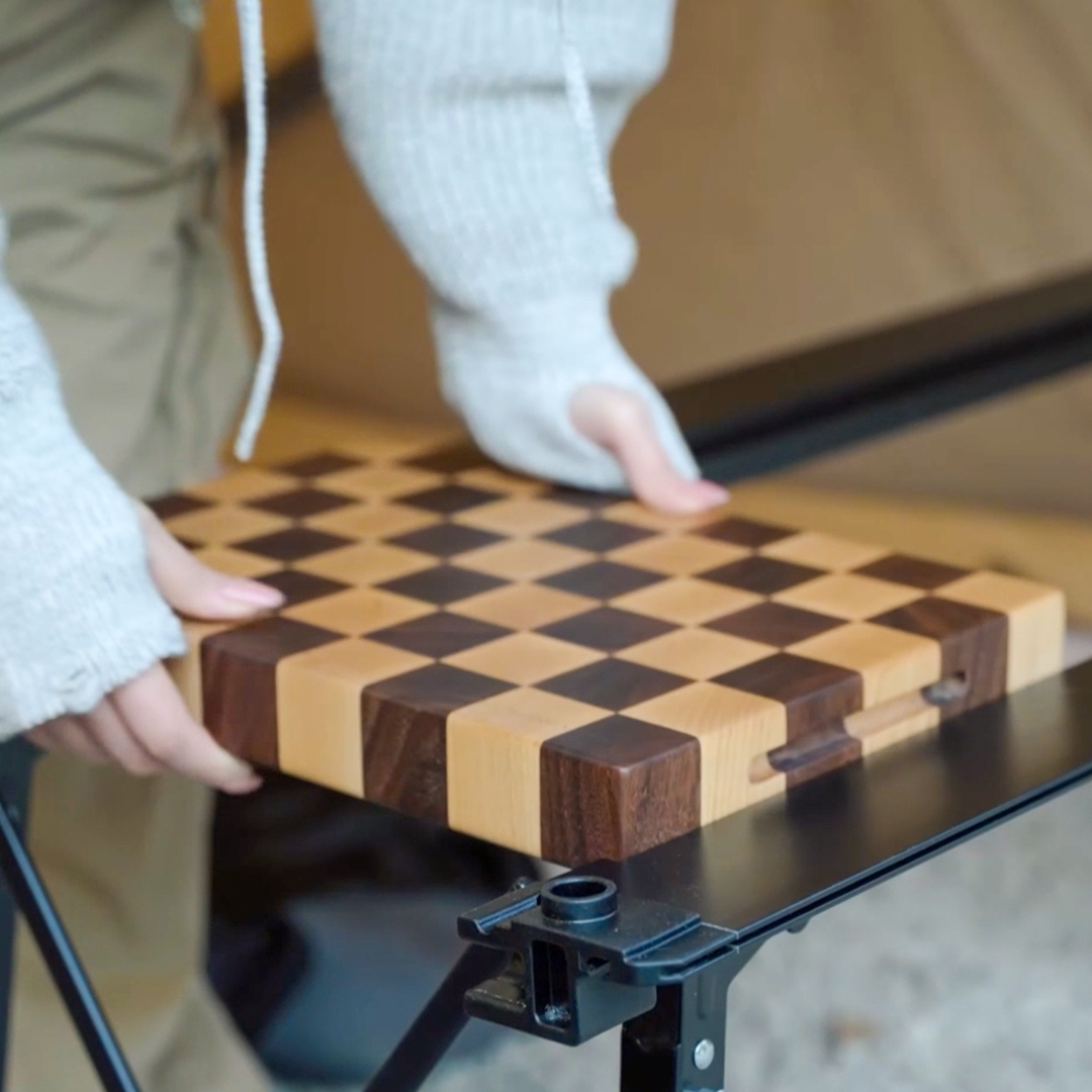 윌데라 IGT 도마 엔드그레인 국내제작 원목 캠핑 테이블 1유닛 플레이팅