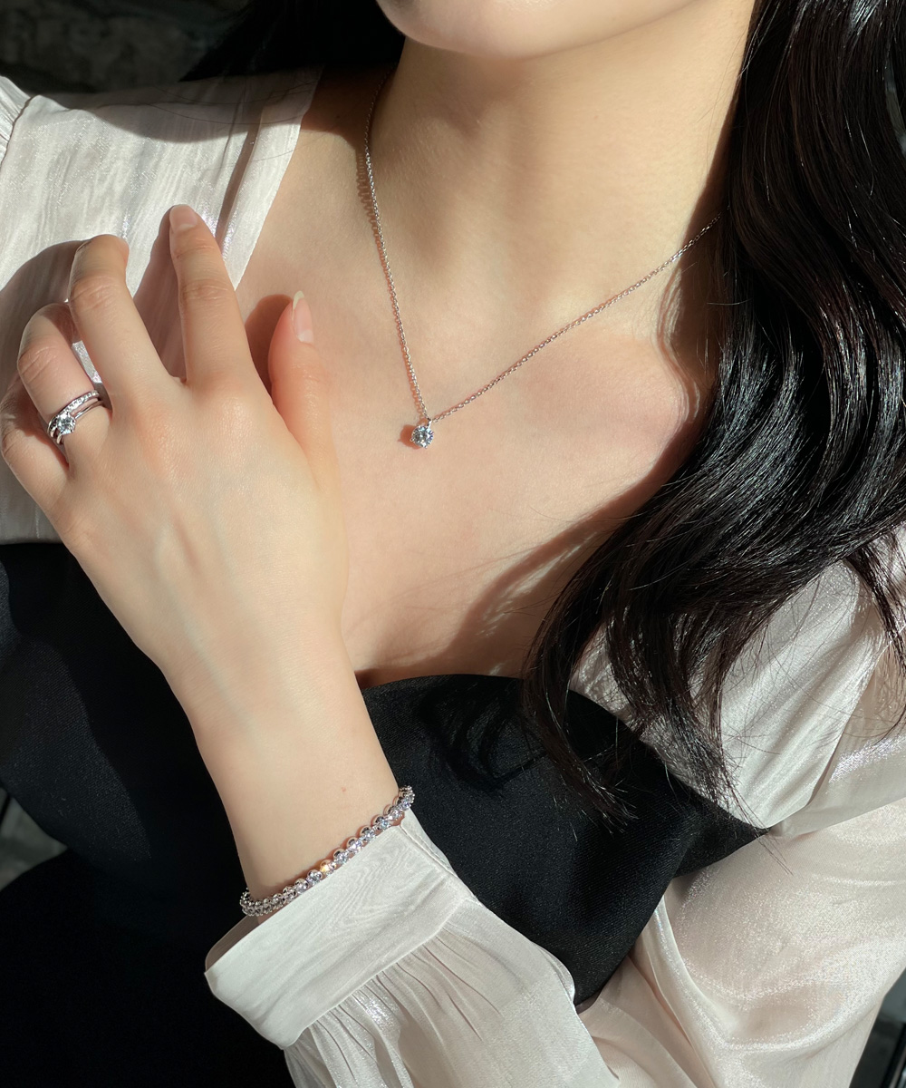5부 7부 천연 다이아 클래식 4프롱 목걸이 결혼 기념일 선물 (현대,우신,GIA 감정서) - 상세 이미지 4