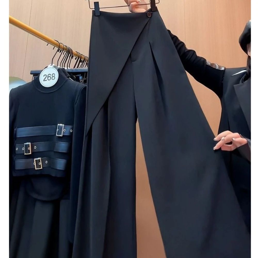 여성고급정장바지 하이웨스트바지 치마바지