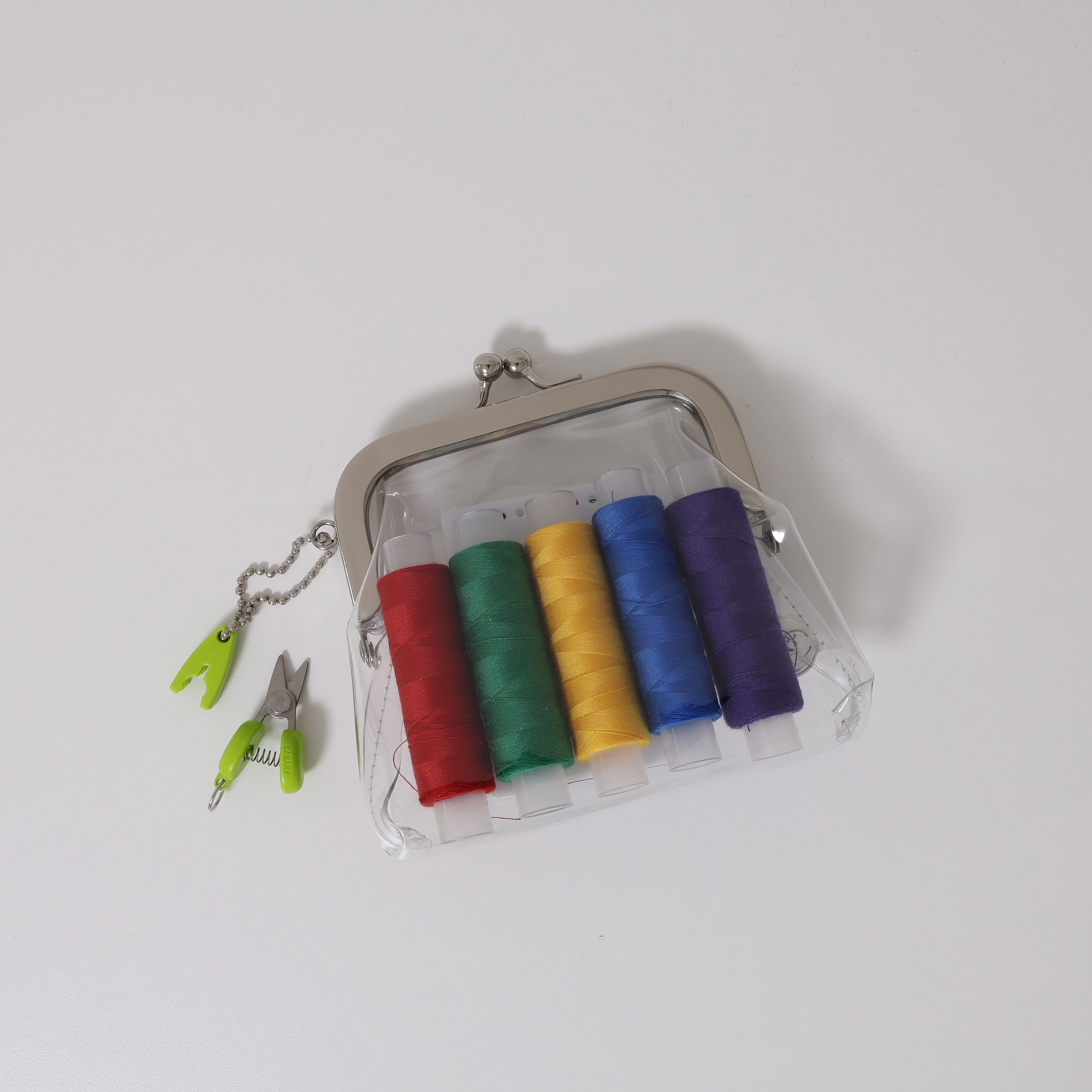 투명 PVC 똑딱이 파우치 화장품 립스틱 카드 동전 다용도 클리어 미니 지갑