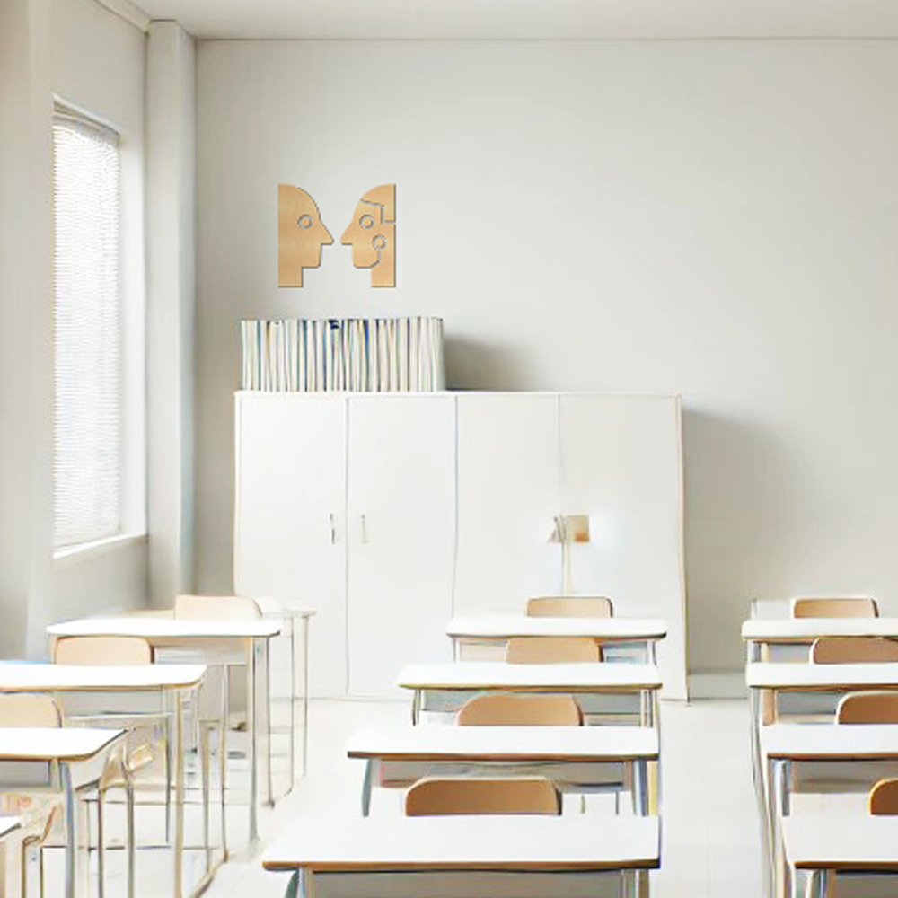 디자인베이 우드스티커 인공지능 인간과로봇 반제품 데코스티커 사람 얼굴  디지털 스마트 - 상세 이미지 4