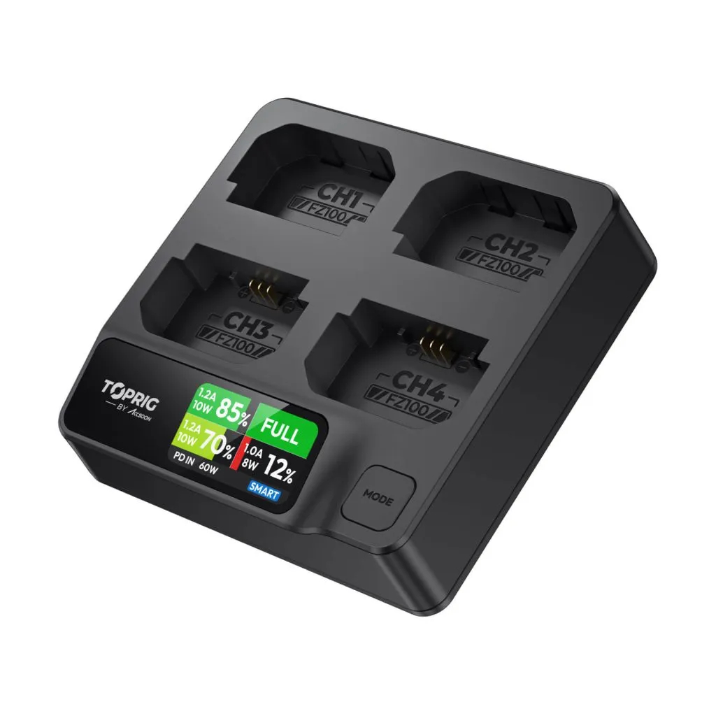 Accsoon TOPRIG 4-Bay NP-FZ100 LP-E6 스마트 충천기 액순 - 상세 이미지 4