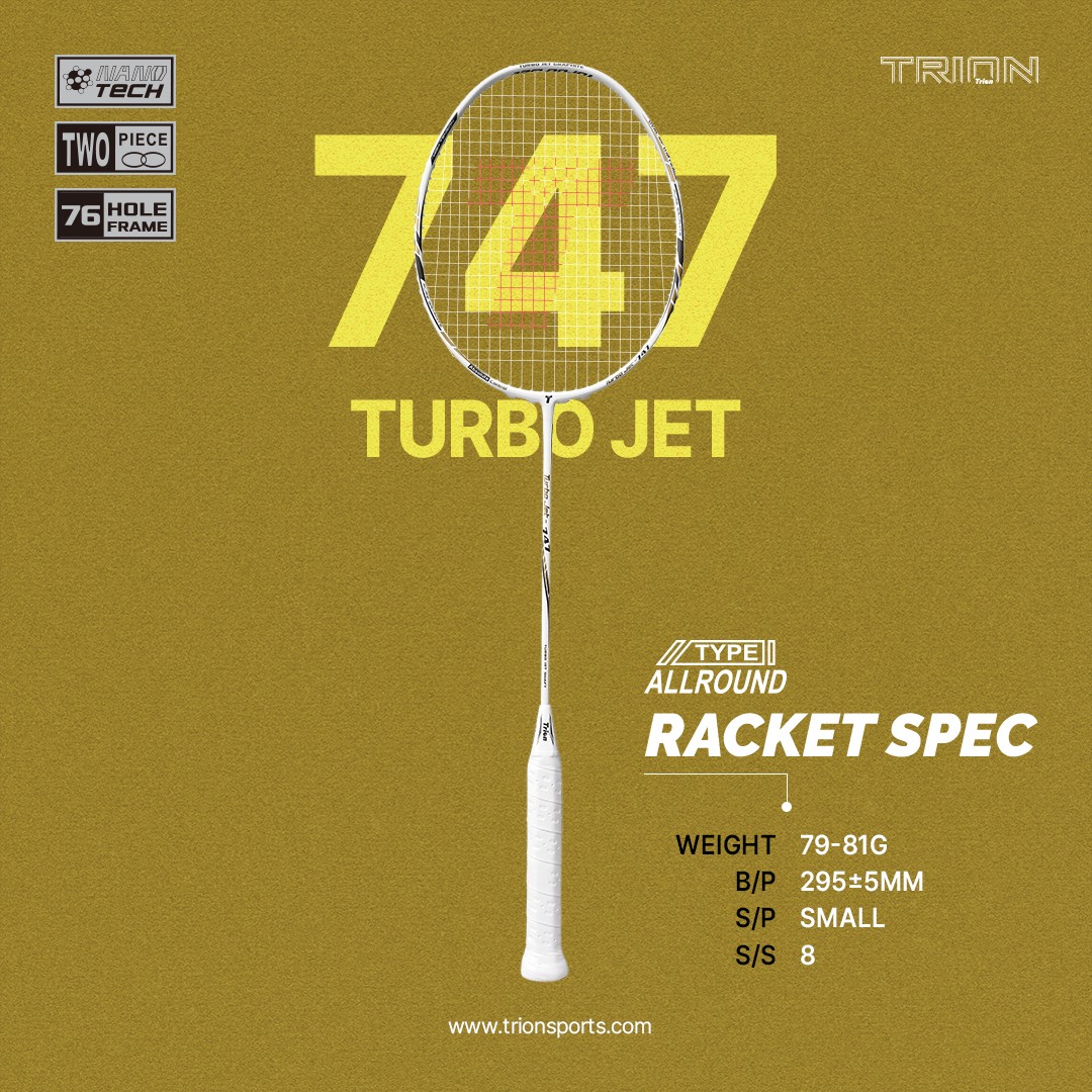 [4매듭]트라이온 터보 젯 제트 TURBO JET 747 배드민턴 라켓 방과후 단체 입문자 초심 - 상세 이미지 2