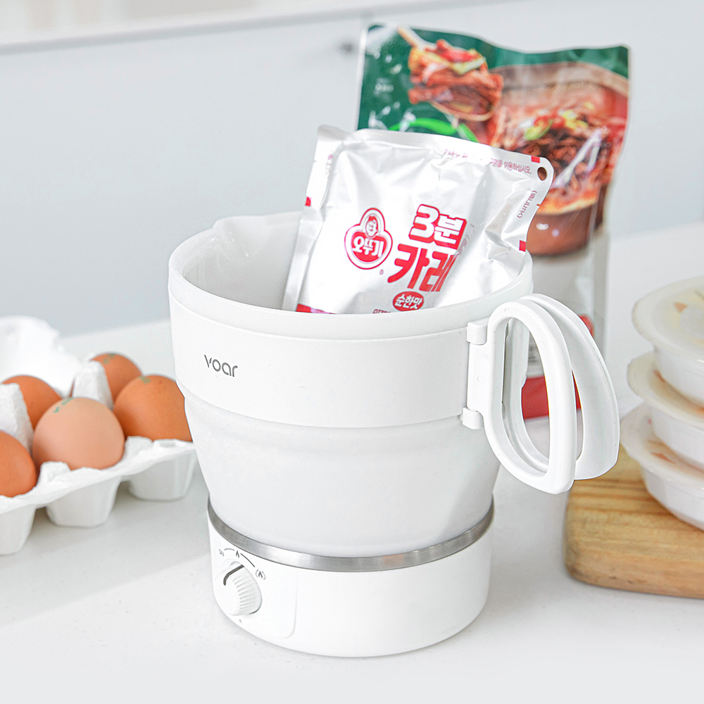 보아르 폴더블 휴대용 전기포트 여행용 햇반 접이식 커피 프리볼트 캠핑 분유포트