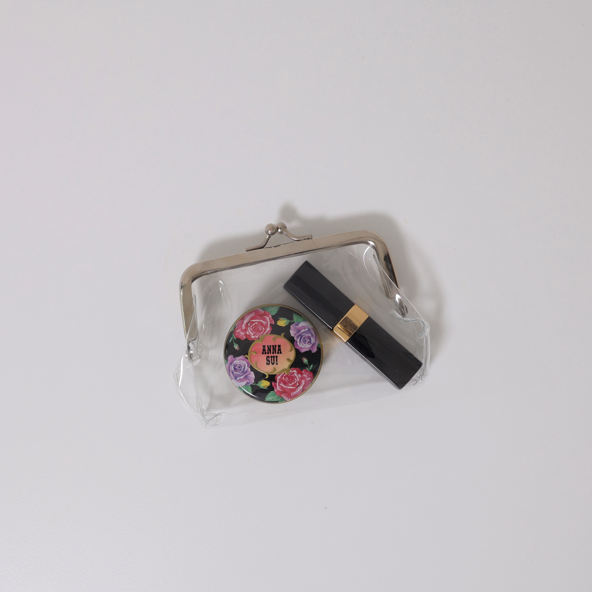 투명 PVC 똑딱이 파우치 화장품 립스틱 카드 동전 다용도 클리어 미니 지갑